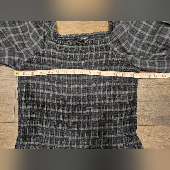 Madewell Plaid Puff Sleeve Top - Size S - Picture 11 of 15